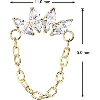 Titan Kette Marquiseschliff Push-In