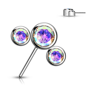 Titan Top 3 Zirkonia Silber Push-In