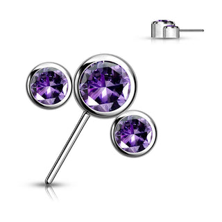 Titan Top 3 Zirkonia Silber Push-In