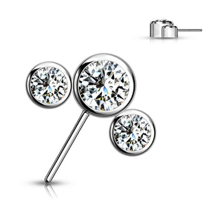 Titan Top 3 Zirkonia Silber Push-In