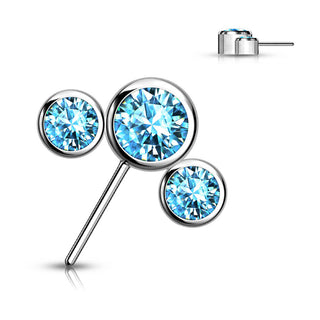 Titan Top 3 Zirkonia Silber Push-In