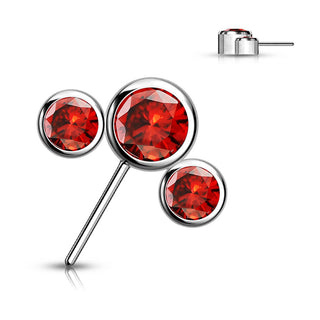 Titan Top 3 Zirkonia Silber Push-In