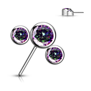 Titan Top 3 Zirkonia Silber Push-In