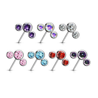 Titan Top 3 Zirkonia Silber Push-In