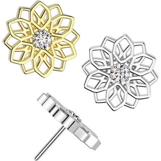 Titan Aufsatz Lotusblume Zirkonia Push-In