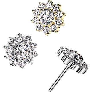 Titan Aufsatz Zirkonia Blume Push-In