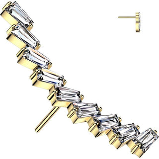 Titan Aufsatz Zirkonia Baguetteschliff Push-In