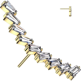Titan Aufsatz Zirkonia Baguetteschliff Push-In