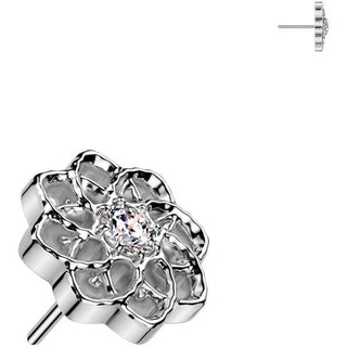 Titan Top Blume Zirkonia Push-In