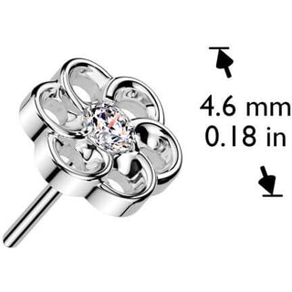 Titan Top Blume Zirkonia Push-In
