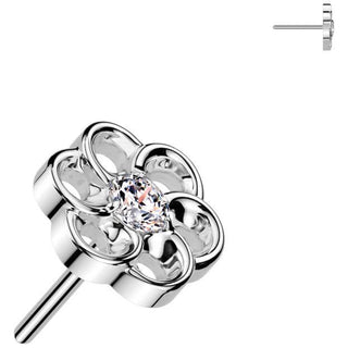 Titan Top Blume Zirkonia Push-In
