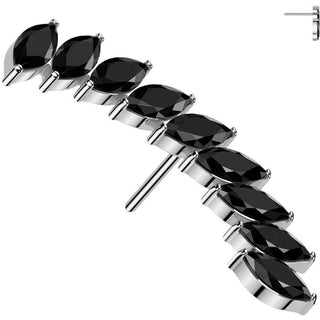Titan Top lang gebogen Zirkonias Push-In