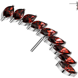 Titan Top lang gebogen Zirkonias Push-In