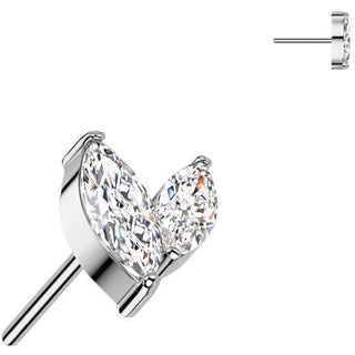 Titan Top Zirkonia Marquise Schliff Push-In