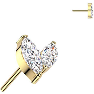 Titan Top Zirkonia Marquise Schliff Push-In
