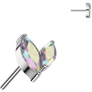 Titan Top Zirkonia Marquise Schliff Push-In