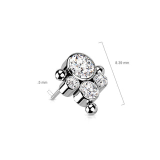 Titan Top 4 Zirkonia Silber Push-In