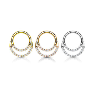 Ring Doppelreihe Zirkonia Clicker