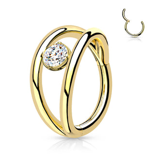 Ring Kugel Zirkonia Silber Clicker