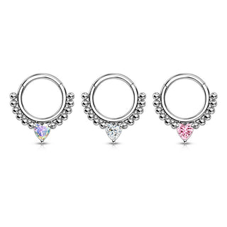 Ring Herz Zirkonia Silber Clicker