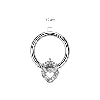 Ring Herz Krone Zirkonia Clicker