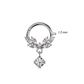 Ring Blätter beweglich Zirkonia Clicker