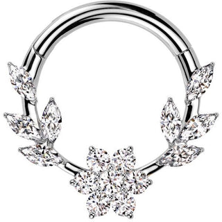 Ring Blume Zirkonia Marquise Schliff Segment