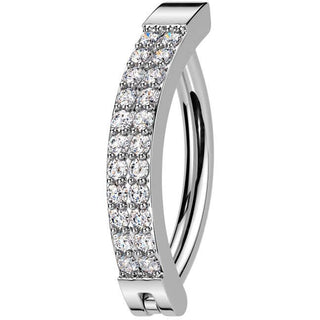 Bauchnabelpiercing Doppel Zirkonia Linie Segment