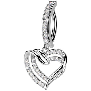 Bauchnabelpiercing Herz Zirkonia Anhänger Segment