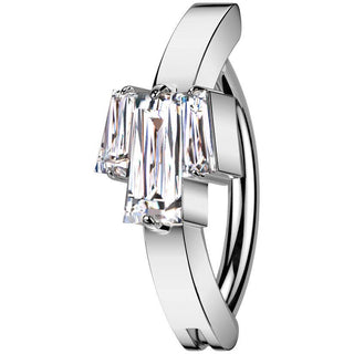 Bauchnabelpiercing Zirkonia Baguette Schliff