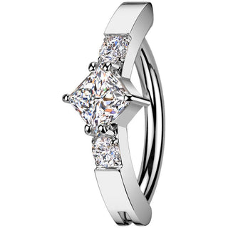 Bauchnabelpiercing Zirkonia in Diamantenform Krappenfassung