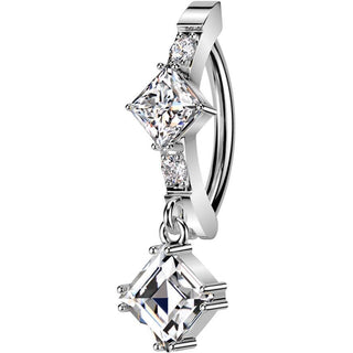 Bauchnabelpiercing Viereck Anhänger Zirkonia