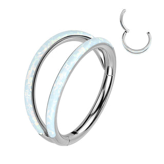 Titan Ring Zweireiher Opal Clicker
