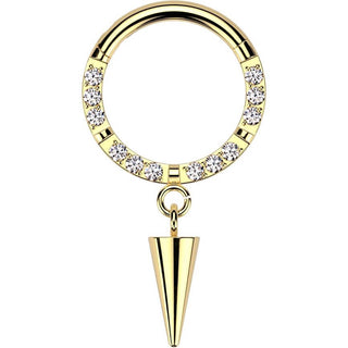 Titan Ring Zirkonia Stachel Anhänger Segment