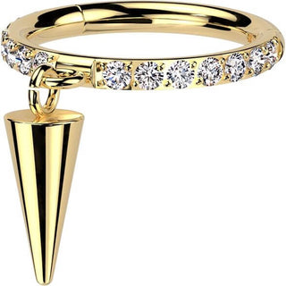 Titan Ring Zirkonia Stachel Anhänger Segment