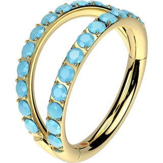 Titan Ring doppelt Ring Türkis Segment