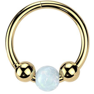 Titan Ring 3 Kugeln Opal Segment