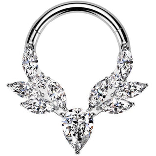 Titan Ring Wein Marquise Schliff Zirkonia Segment