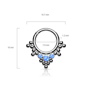 Titan Ring Kugel Opal Silber Clicker