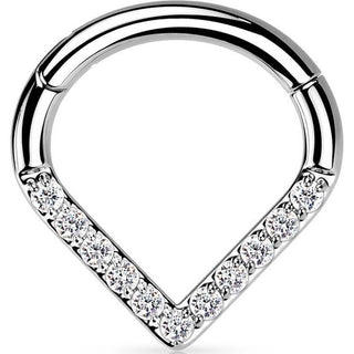 Titan Ring Chevron Zirkonia Clicker