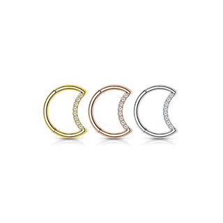 Titan Ring Mond Zirkonia Clicker