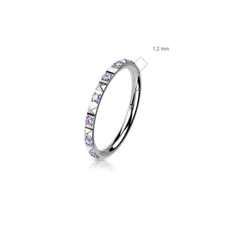 Titan Ring Pyramiden Schliff Zirkonia Clicker