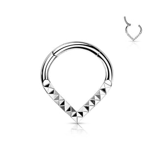 Titan Ring Chevron Pyramiden Schliff Clicker