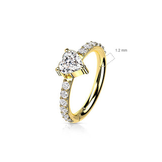 Titan Ring Herz Zirkonia Clicker