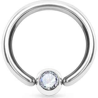 Ring Kugel Zirkonia Silber Biegbar