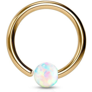 Ring Kugel Opal Rose Gold PVD Biegbar