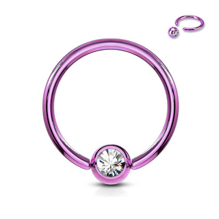 Ring Kugel Zirkonia Titan PVD Klemmkugelring