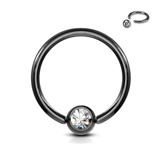 Ring Kugel Zirkonia Titan PVD Klemmkugelring