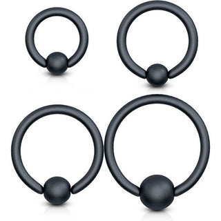 Ring Kugel Schwarz PVD Klemmkugelring