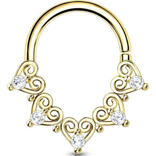Ring Herz beweglich Zirkonia Silber Biegbar
